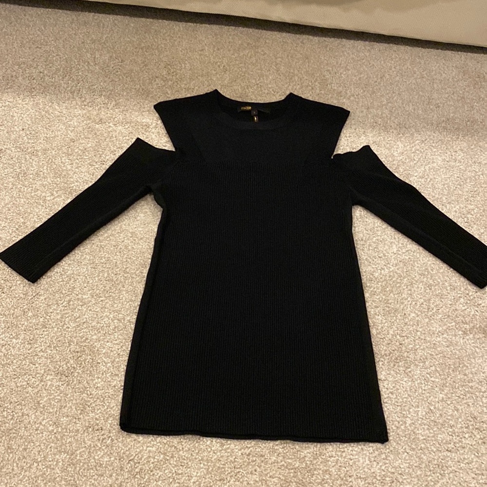 Maje black cold shoulder top. size 2